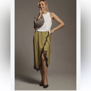 Anthropologie The Keeley Twofer Midi Dress lace skirt